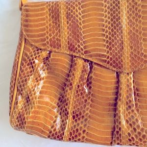 Vintage Mustard Yellow Ostrich Clutch